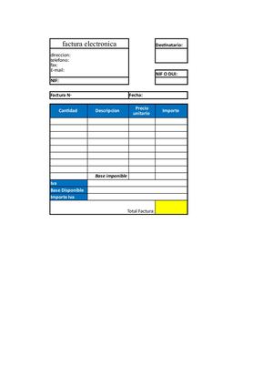 Factura Electrónica En Excel