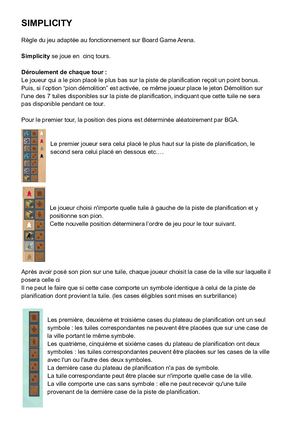 Règle Du Jeu Simplicity