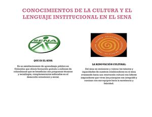 Conocimientos De La Cultura Y El Lenguaje Institucional En El Sena