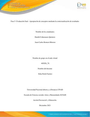 Fase 5 Evaluación Final Apropiación De Conceptos Mediante La Contextualización De Resultados