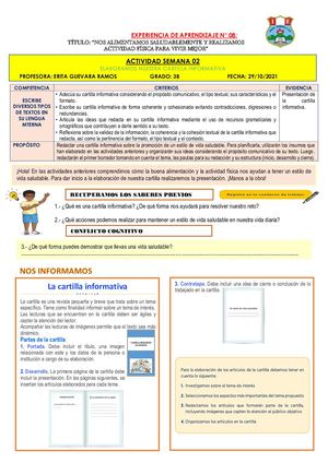 EXPERIENCIA DE APRENDIZAJE PARA ALUMNOS DEL  VII