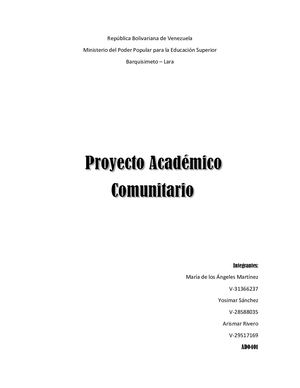 Proyecto Académico Comunitario
