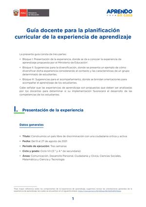 Exp5 Planificamos Secundaria 3y4