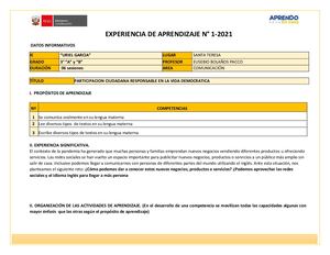 Experiencia De Aprendizaje