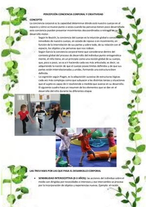 Percepción Conciencia Corporal Y Creativa