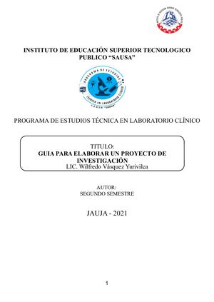 Guia Para Elaborar Un Proyecto De Investigacion
