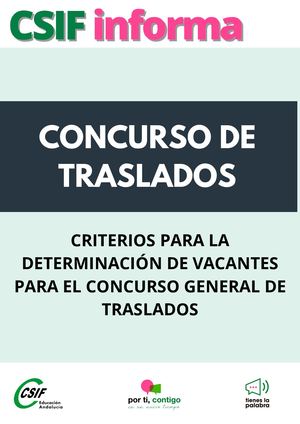 CRITERIOS PARA LA ELABORACIÓN DE LA PROPUESTA DE VACANTES
