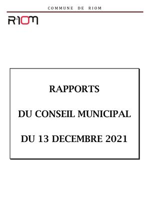 Rapport du conseil municipal - 13/12
