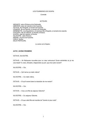 Fourberies De Scapin