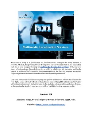 Multimedia Localization Services