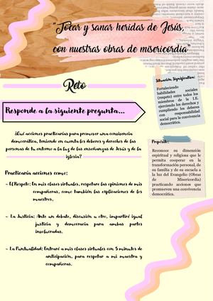 Educación Religiosa Tocar Y Sanar Heridas De Jesús Con Nuestras Obras De Misericordia 19 04 21 (2)