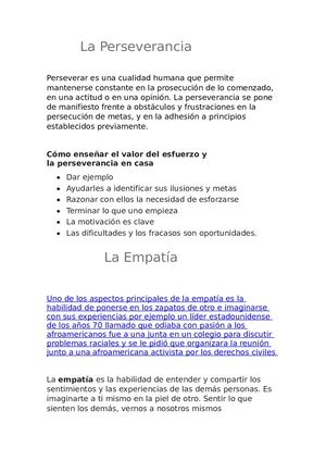 Empatia Y Perseverancia