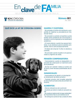 En Clave De Familia Boletín de la Comisión de Derecho Familia Diciembre 2021