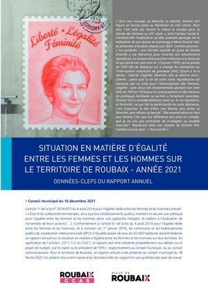 Egalités Femmes - Hommes / Données clés du rapport annuel 2021