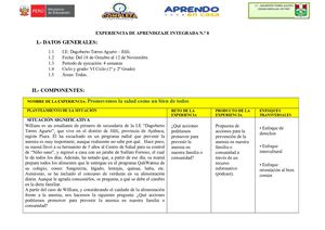 Experiencia De Aprendizaje Integrada Nº 8 Ciclo Vi 1° Y 2°