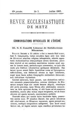 Revue Ecclésiastique de Metz 1907-07