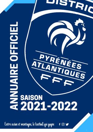 Annuaire du District de Football des Pyrénées-Atlantiques 2021/2022