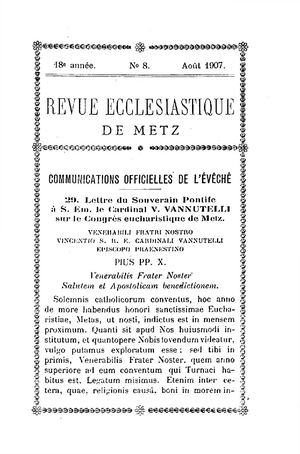Revue Ecclésiastique de Metz 1907-08