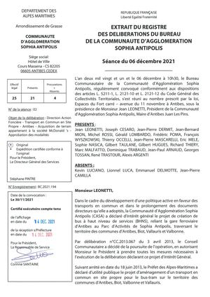 BC 2021 194 SAF - TCSP Antibes Acq Terrain à Sté Mc Donalds - Approb Modalités