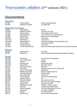 Nouveaux livres adultes de la Guilthèque (Juin à Décembre 2021)