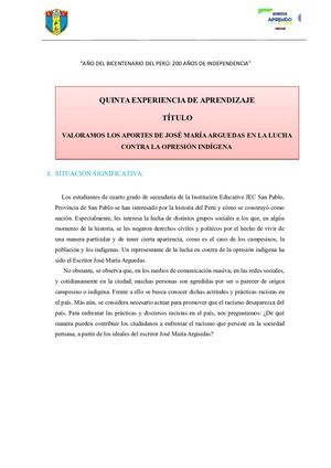 Experiencia De Aprendizaje N° 5