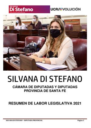 Silvana Di Stefano Resumen de Labor Legislativa 2021