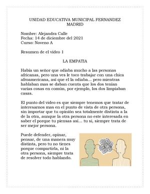 Resumen De La Empatia Y Video Motivacional