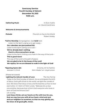 Advent 4 December 19 11