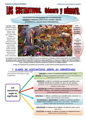 Clases De Sustantivos Según Su Significado