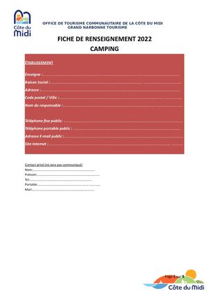 Questionnaire Campings Narbonne