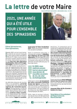 Lettre de votre Maire - n°194 - Décembre 2021