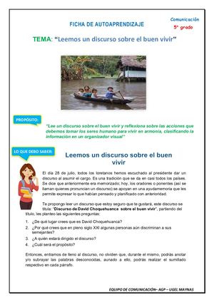 Actividad De Autoaprendizaje Com 5to Discurso