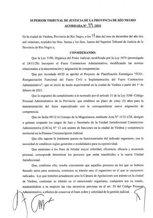 Ac 049 21 Stj Sgaj (Poner En Funcionamiento Unidad Jurisdic Contencioso Administrativa N 13 Primera Cj)