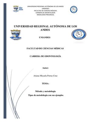 Método Y Metodología, Tipos De Metodología Con Sus Ejemplos