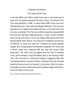 A Strange Coincidence