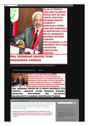 Mason Hace Responsable De Su Asesinato A La Jnj Si Se Le Ratifica A Su Mal Hermano Mason Iván Alberto Sequeiros Vargas Y