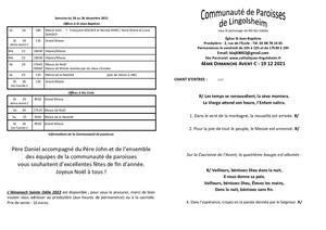 4ème Dimanche Avent C 19 Décembre 2021