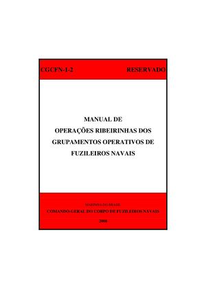 CGCFN-1-2 - Manual de Operações Ribeirinhas dos Grupamentos Operativos de Fuzileiros Navais