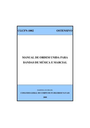 CGCFN-1002 - Manual de Ordem Unida para Bandas de Música e Marcial