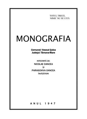 Monografie Veseud Şeica 1947