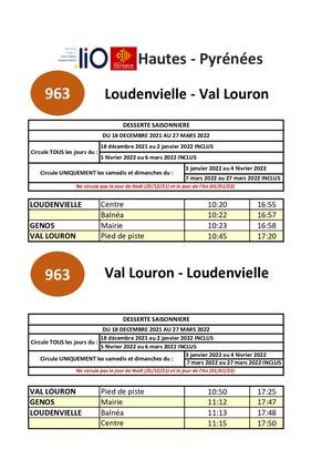 Navette Loudenvielle-Val Louron hiver 2021 2022