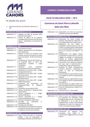 Conseil communautaire du 16 décembre 2021