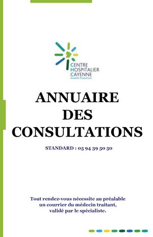 Annuaire des consultations au CHC