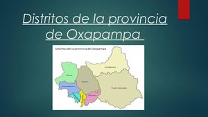 Distritos De La Provincia De Oxapampa
