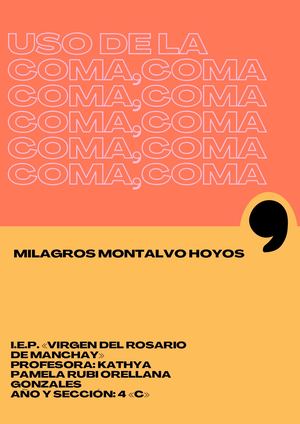 Uso De La Coma Cartilla