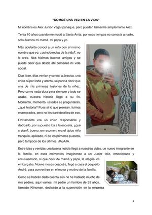 Somos Una Vez En La Vida By, Alex Junior Vega Ipanaque