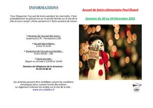 Planning Noël Eluard élémentaire 21