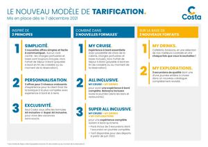 Nouveaux tarifs Costa