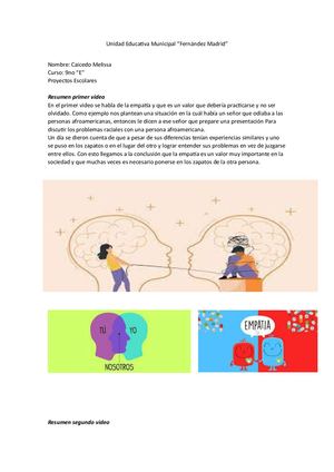 Resumen De Los Videos Caicedo Melissa