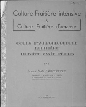 Cours D'arboriculture Fruitière Troisième Année D'études